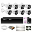 Kit CFTV Intelbras 08 Câmeras HD 720p Visão Noturna 30m (IP67) + DVR 08 Canais Full HD com HD 1TB