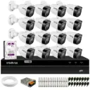 Kit CFTV Intelbras 16 Câmeras HD 720p Visão Noturna 30m (IP67) + DVR 16 Canais Full HD com HD 1TB