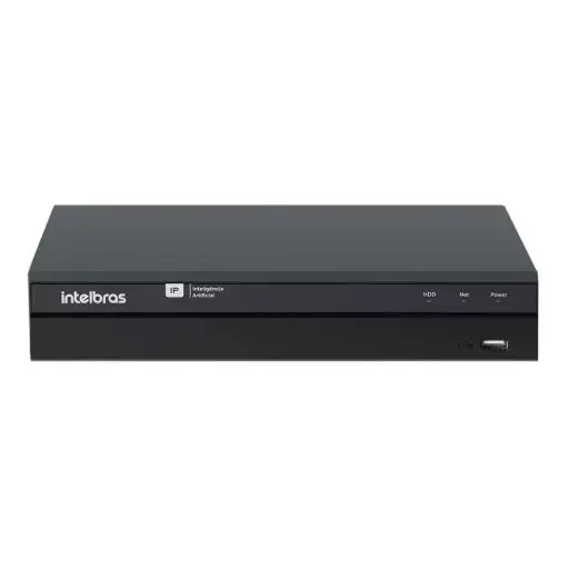 NVR iNVD 1016 Gravador Digital de Vídeo em Rede Inteligente 16 canais IP 12MP H.265+ e H.265 Reconhecimento Facial Black Intelbras